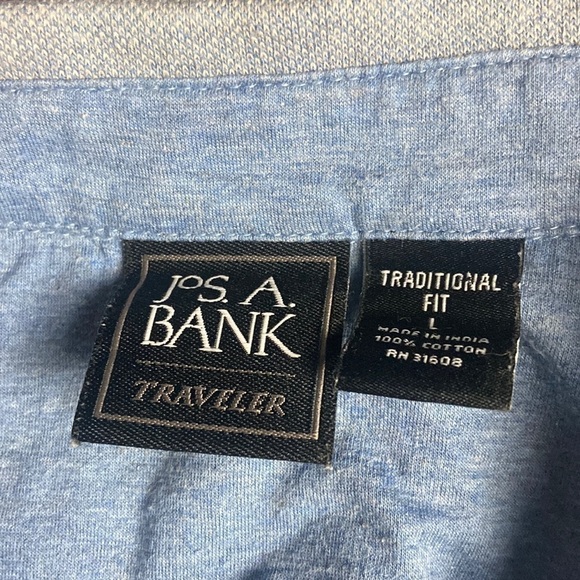 Jos A Bank Travelers  Blue & Grey Striped Polo 💕 - Picture 6 of 6